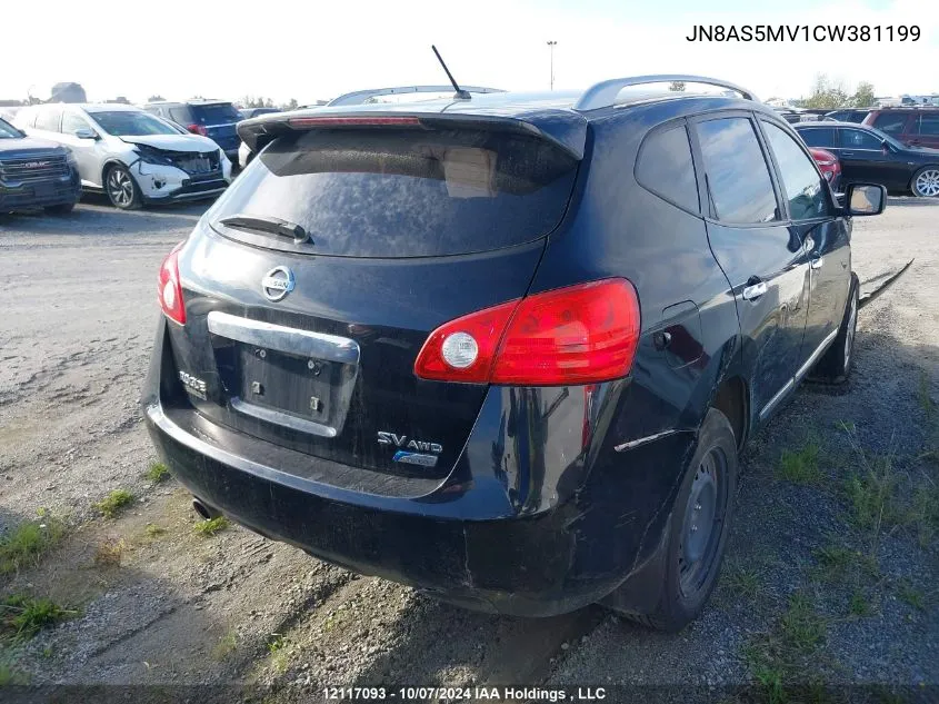 2012 Nissan Rogue Sv VIN: JN8AS5MV1CW381199 Lot: 12117093