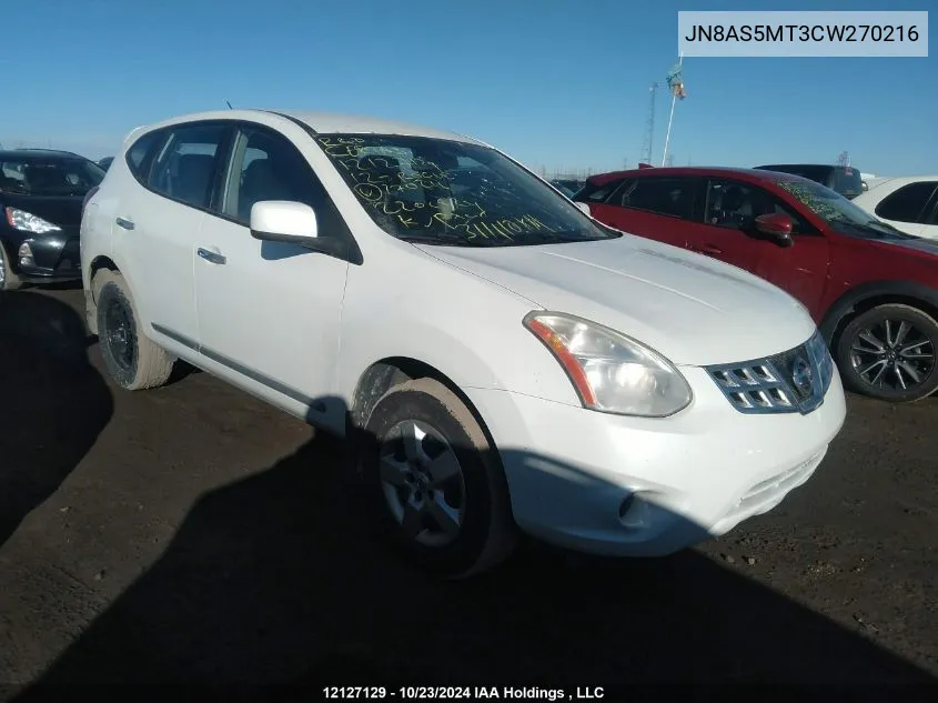 2012 Nissan Rogue S/Sv VIN: JN8AS5MT3CW270216 Lot: 12127129