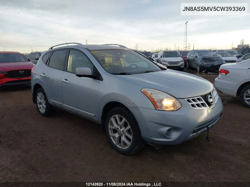 2012 Nissan Rogue Sv W/Sl Pkg VIN: JN8AS5MV5CW393369 Lot: 12143920