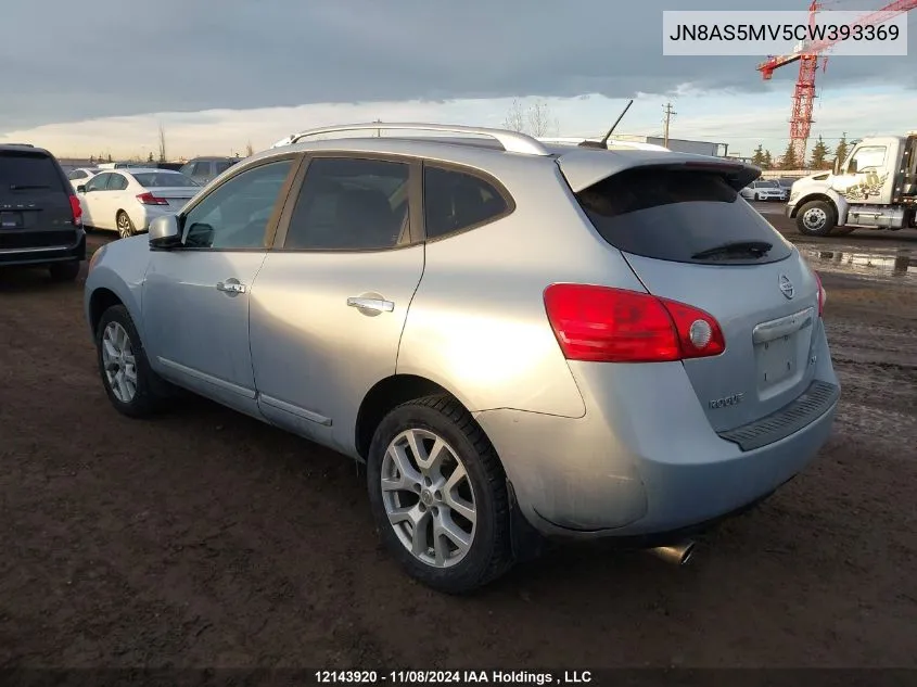 2012 Nissan Rogue Sv W/Sl Pkg VIN: JN8AS5MV5CW393369 Lot: 12143920