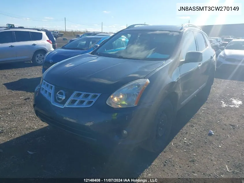 2012 Nissan Rogue VIN: JN8AS5MT3CW270149 Lot: 12148408