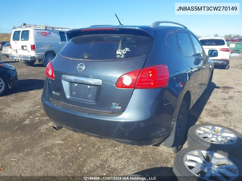 2012 Nissan Rogue VIN: JN8AS5MT3CW270149 Lot: 12148408