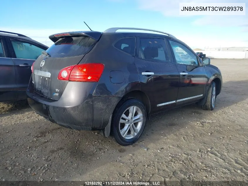 2012 Nissan Rogue S/Sv VIN: JN8AS5MT3CW289378 Lot: 12153292