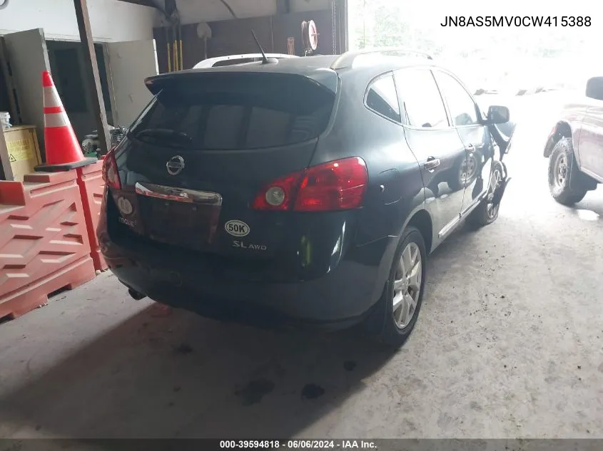 JN8AS5MV0CW415388 2012 Nissan Rogue Sv W/Sl Pkg