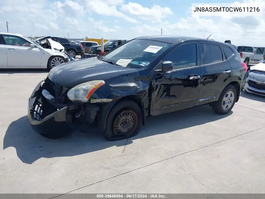 2012 Nissan Rogue S VIN: JN8AS5MT0CW611216 Lot: 39648884