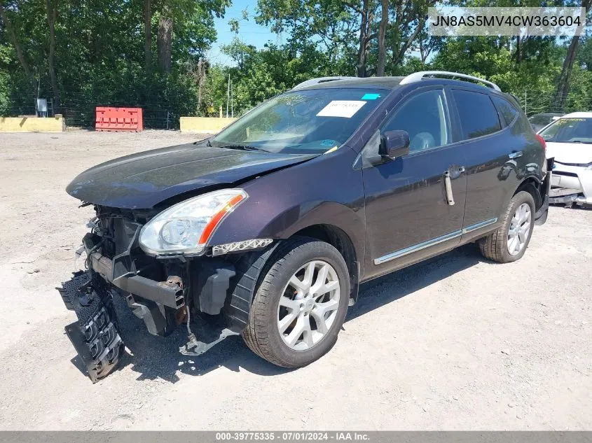 2012 Nissan Rogue Sv W/Sl Pkg VIN: JN8AS5MV4CW363604 Lot: 39775335