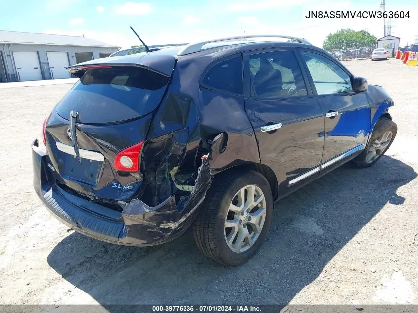 2012 Nissan Rogue Sv W/Sl Pkg VIN: JN8AS5MV4CW363604 Lot: 39775335