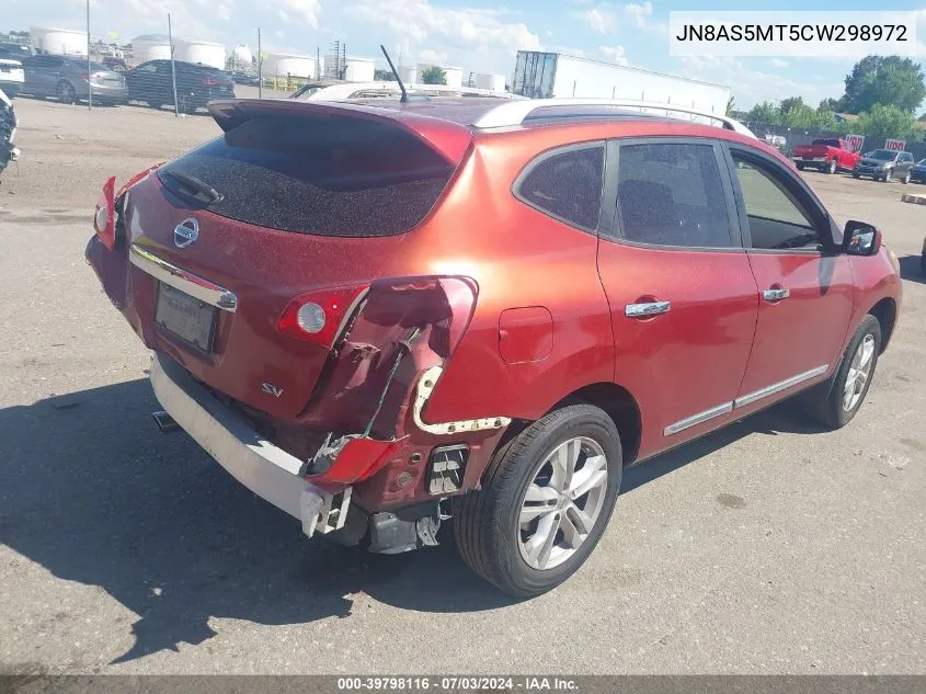 2012 Nissan Rogue Sv VIN: JN8AS5MT5CW298972 Lot: 39798116