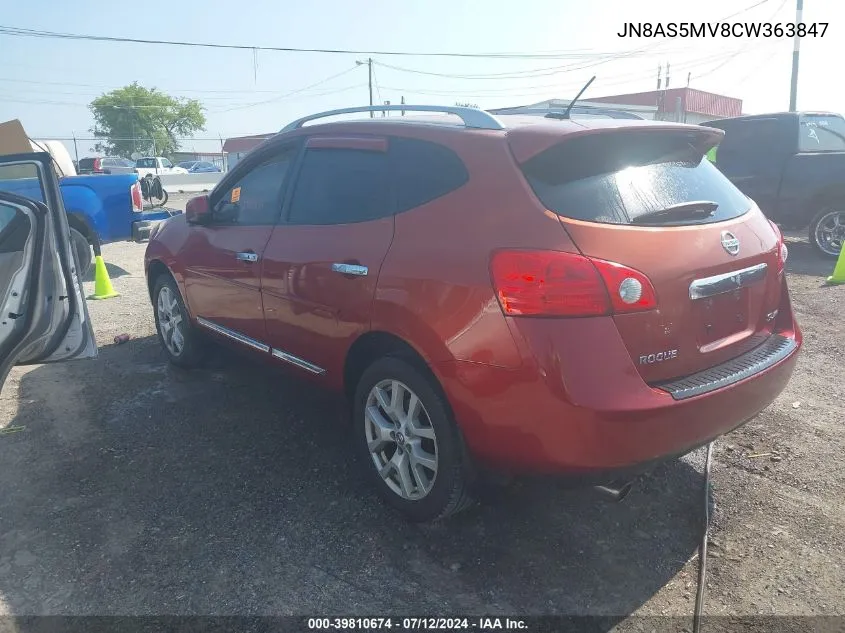 2012 Nissan Rogue Sv W/Sl Pkg VIN: JN8AS5MV8CW363847 Lot: 39810674