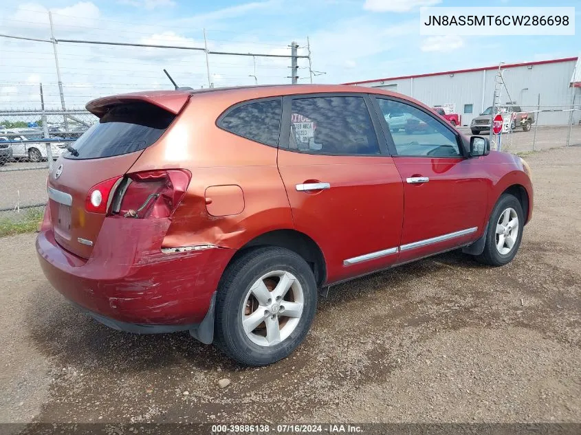 2012 Nissan Rogue S VIN: JN8AS5MT6CW286698 Lot: 39886138