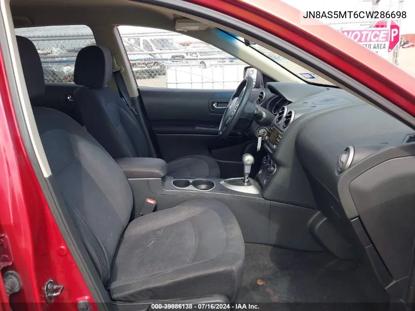 JN8AS5MT6CW286698 2012 Nissan Rogue S