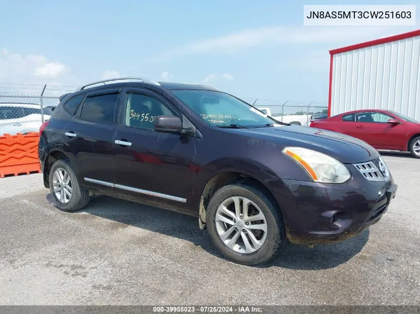 JN8AS5MT3CW251603 2012 Nissan Rogue Sv