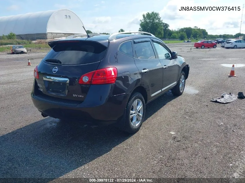 2012 Nissan Rogue Sv VIN: JN8AS5MV0CW376415 Lot: 39978122