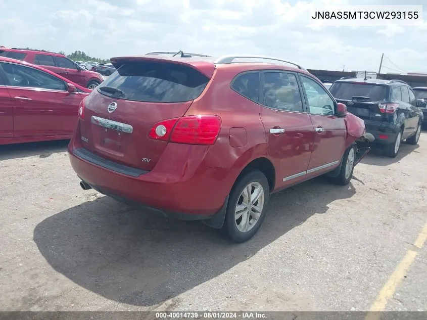 JN8AS5MT3CW293155 2012 Nissan Rogue Sv