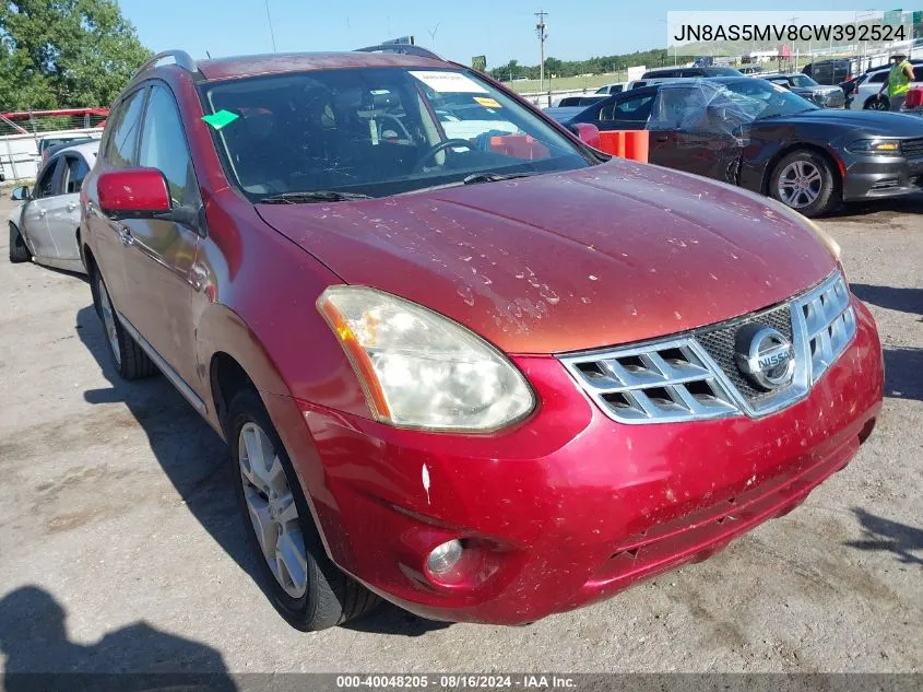 2012 Nissan Rogue Sv W/Sl Pkg VIN: JN8AS5MV8CW392524 Lot: 40048205