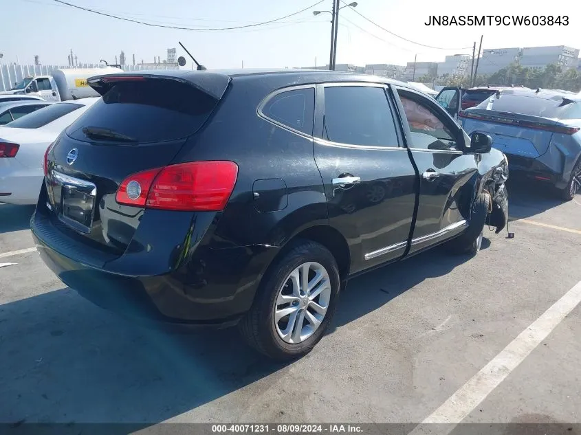 2012 Nissan Rogue S VIN: JN8AS5MT9CW603843 Lot: 40071231