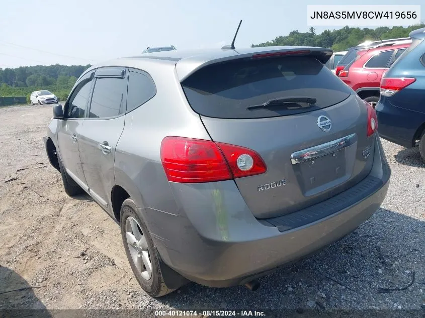 2012 Nissan Rogue S VIN: JN8AS5MV8CW419656 Lot: 40121074