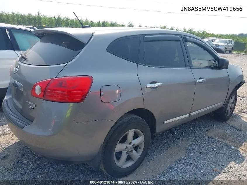 2012 Nissan Rogue S VIN: JN8AS5MV8CW419656 Lot: 40121074