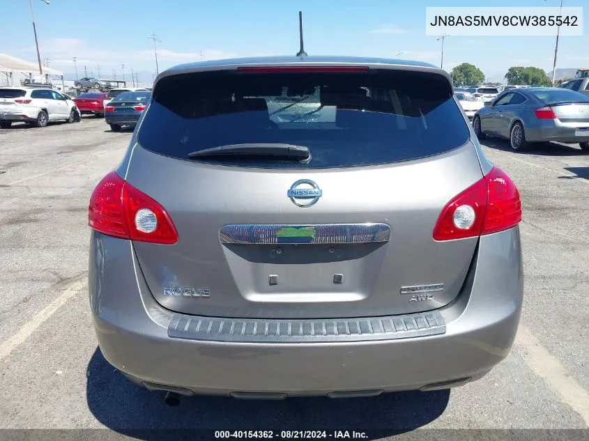 2012 Nissan Rogue S VIN: JN8AS5MV8CW385542 Lot: 40154362