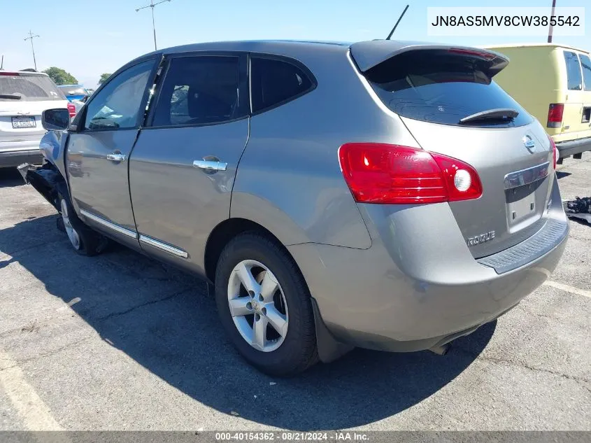 2012 Nissan Rogue S VIN: JN8AS5MV8CW385542 Lot: 40154362