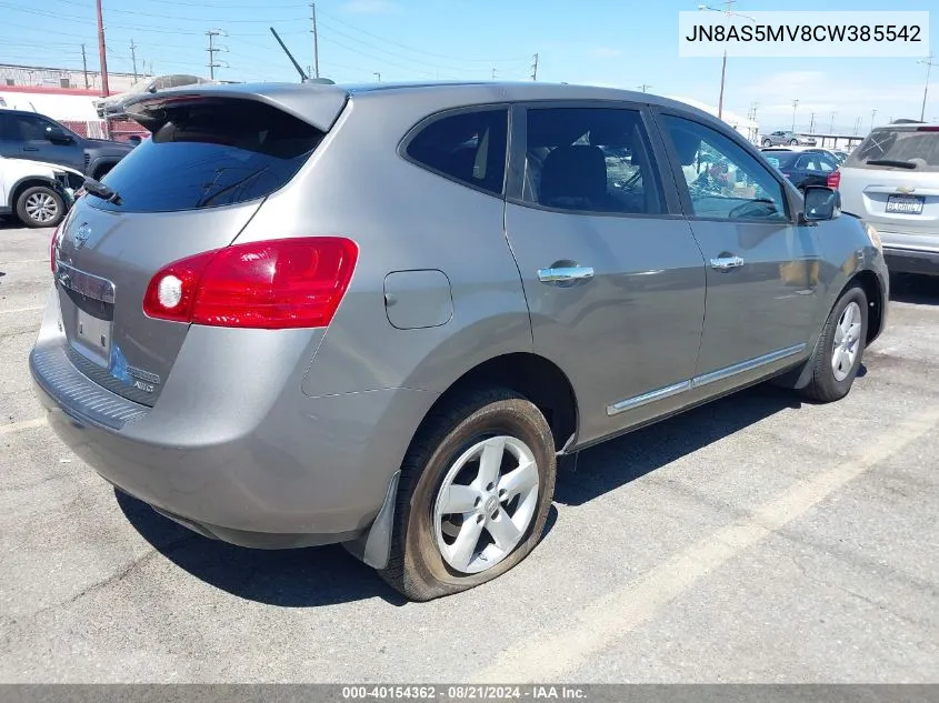 2012 Nissan Rogue S VIN: JN8AS5MV8CW385542 Lot: 40154362