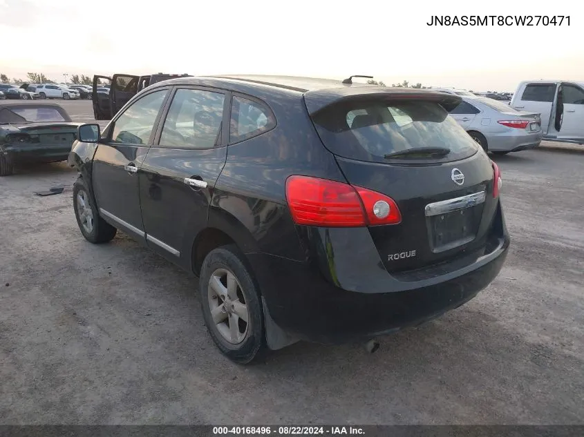 2012 Nissan Rogue S VIN: JN8AS5MT8CW270471 Lot: 40168496