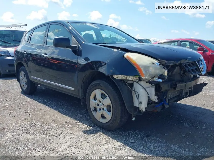 2012 Nissan Rogue S VIN: JN8AS5MV3CW388171 Lot: 40178964