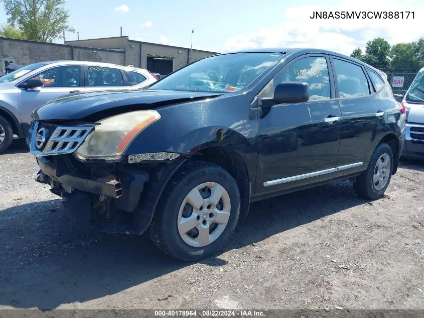 2012 Nissan Rogue S VIN: JN8AS5MV3CW388171 Lot: 40178964