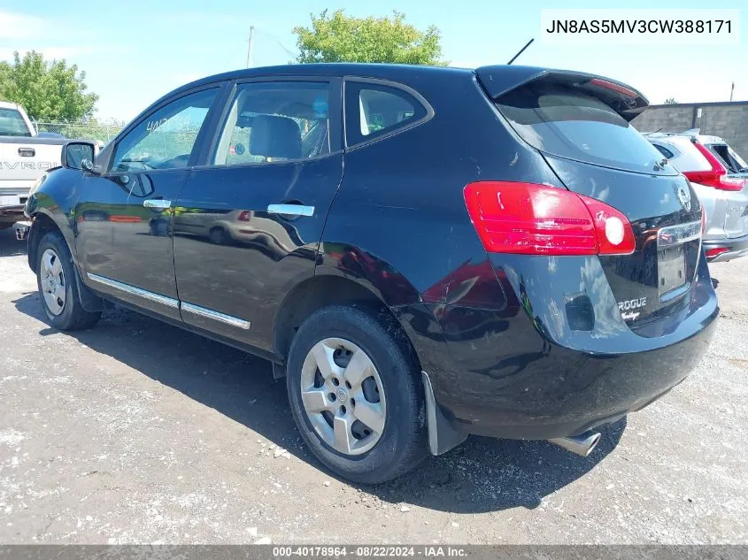 2012 Nissan Rogue S VIN: JN8AS5MV3CW388171 Lot: 40178964