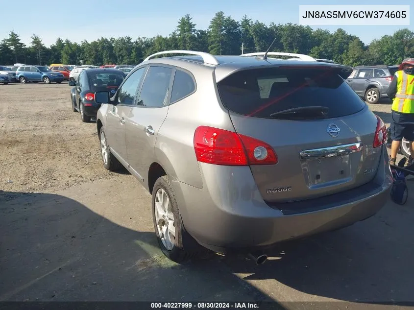 2012 Nissan Rogue Sv W/Sl Pkg VIN: JN8AS5MV6CW374605 Lot: 40227999