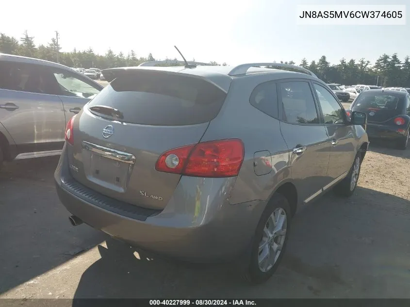 JN8AS5MV6CW374605 2012 Nissan Rogue Sv W/Sl Pkg