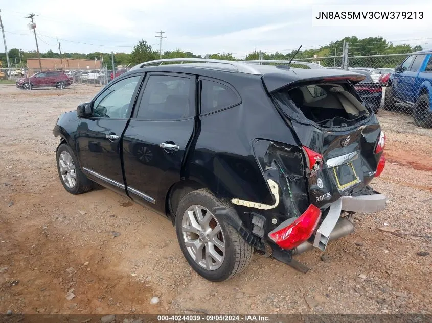 2012 Nissan Rogue Sv W/Sl Pkg VIN: JN8AS5MV3CW379213 Lot: 40244039