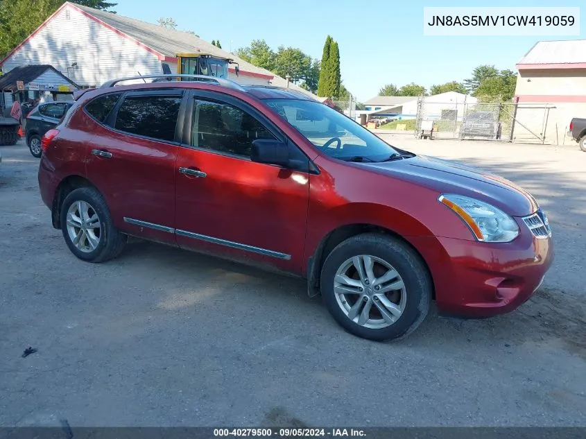 2012 Nissan Rogue Sv VIN: JN8AS5MV1CW419059 Lot: 40279500