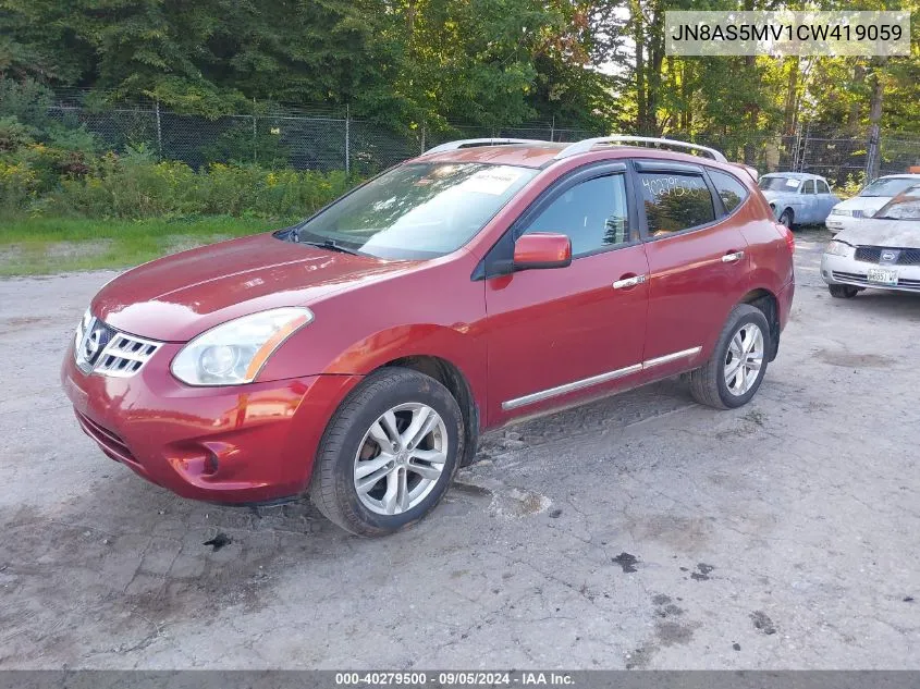 2012 Nissan Rogue Sv VIN: JN8AS5MV1CW419059 Lot: 40279500