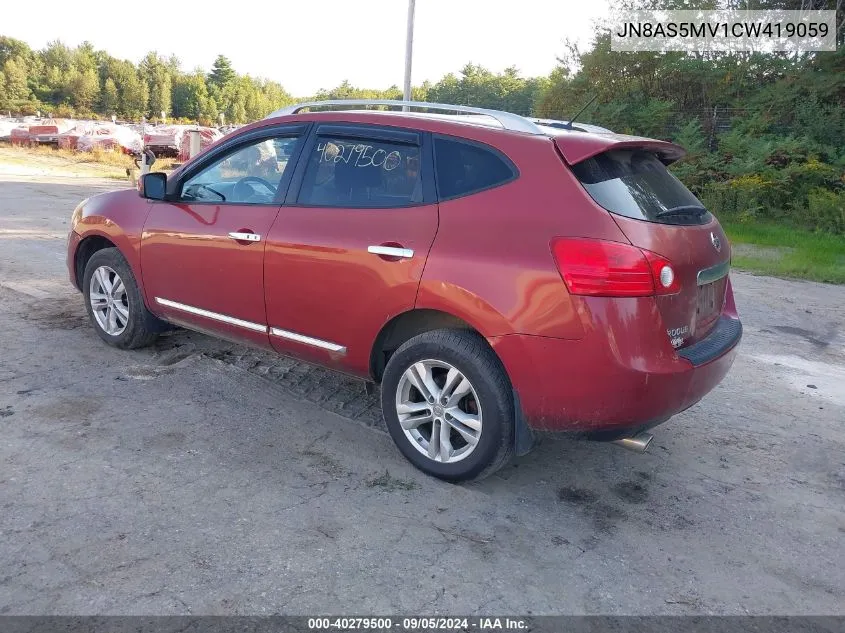 2012 Nissan Rogue Sv VIN: JN8AS5MV1CW419059 Lot: 40279500