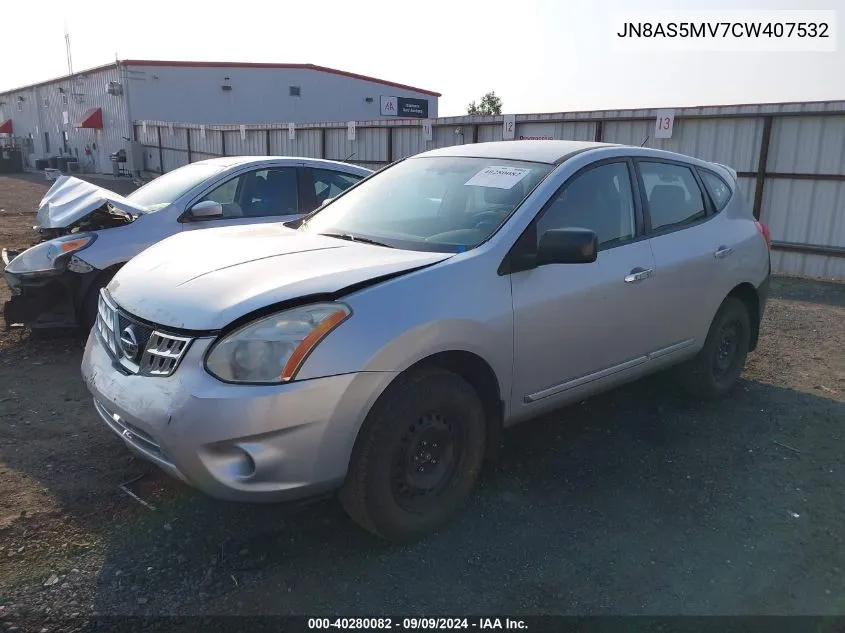 2012 Nissan Rogue S VIN: JN8AS5MV7CW407532 Lot: 40280082