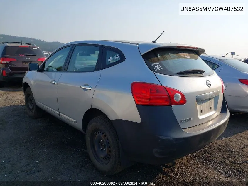 2012 Nissan Rogue S VIN: JN8AS5MV7CW407532 Lot: 40280082