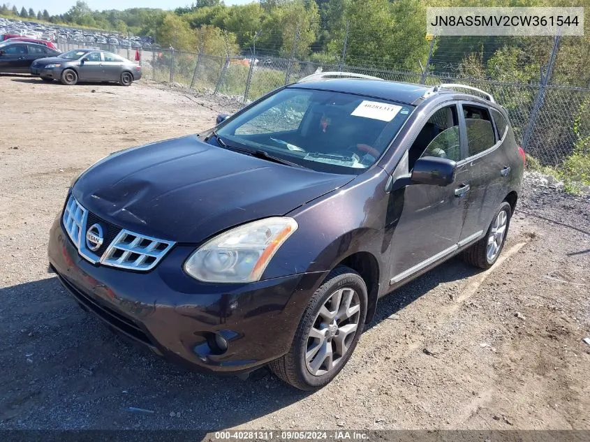 2012 Nissan Rogue Sv W/Sl Pkg VIN: JN8AS5MV2CW361544 Lot: 40281311