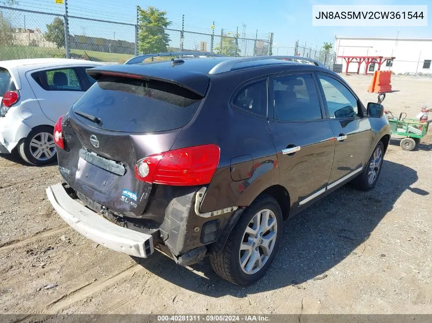 2012 Nissan Rogue Sv W/Sl Pkg VIN: JN8AS5MV2CW361544 Lot: 40281311