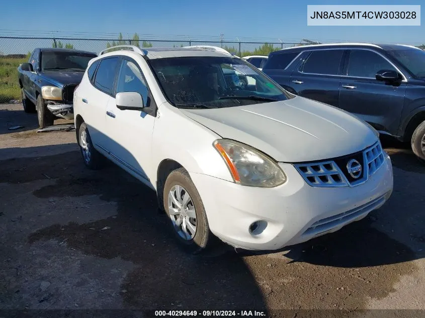 2012 Nissan Rogue Sv W/Sl Pkg VIN: JN8AS5MT4CW303028 Lot: 40294649