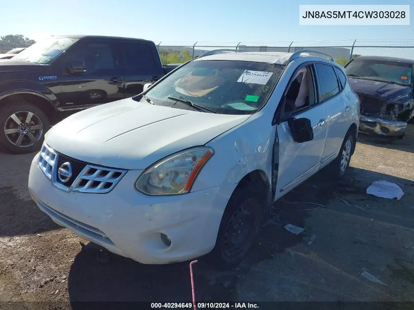 2012 Nissan Rogue Sv W/Sl Pkg VIN: JN8AS5MT4CW303028 Lot: 40294649