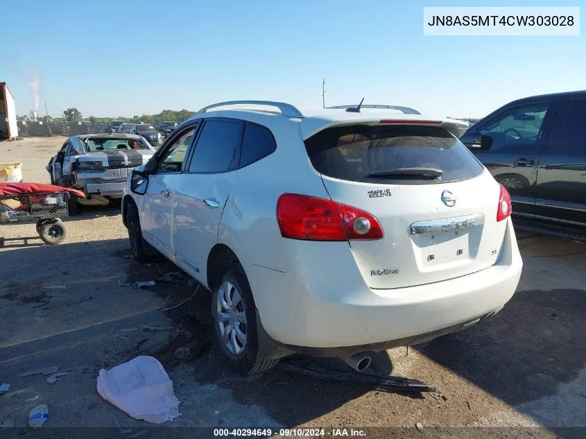 2012 Nissan Rogue Sv W/Sl Pkg VIN: JN8AS5MT4CW303028 Lot: 40294649