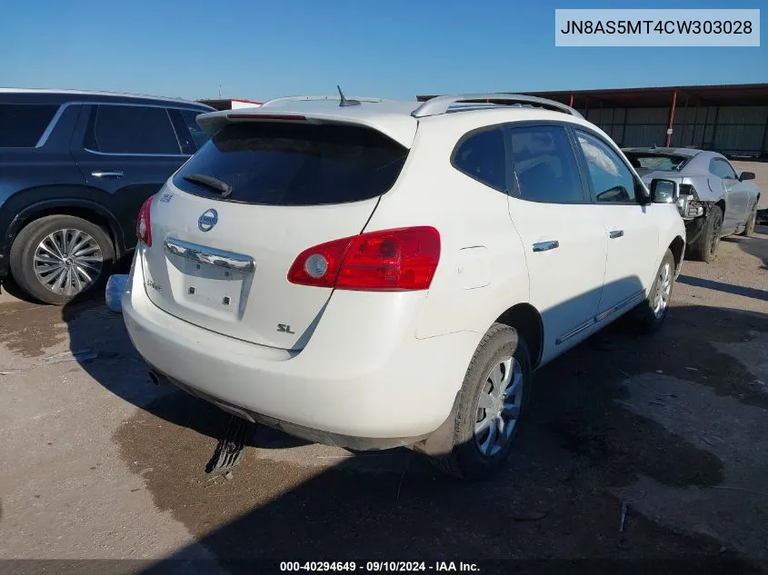 2012 Nissan Rogue Sv W/Sl Pkg VIN: JN8AS5MT4CW303028 Lot: 40294649