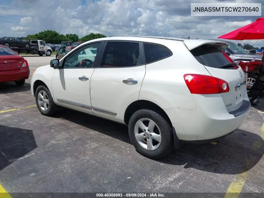 2012 Nissan Rogue S VIN: JN8AS5MT5CW270640 Lot: 40308993