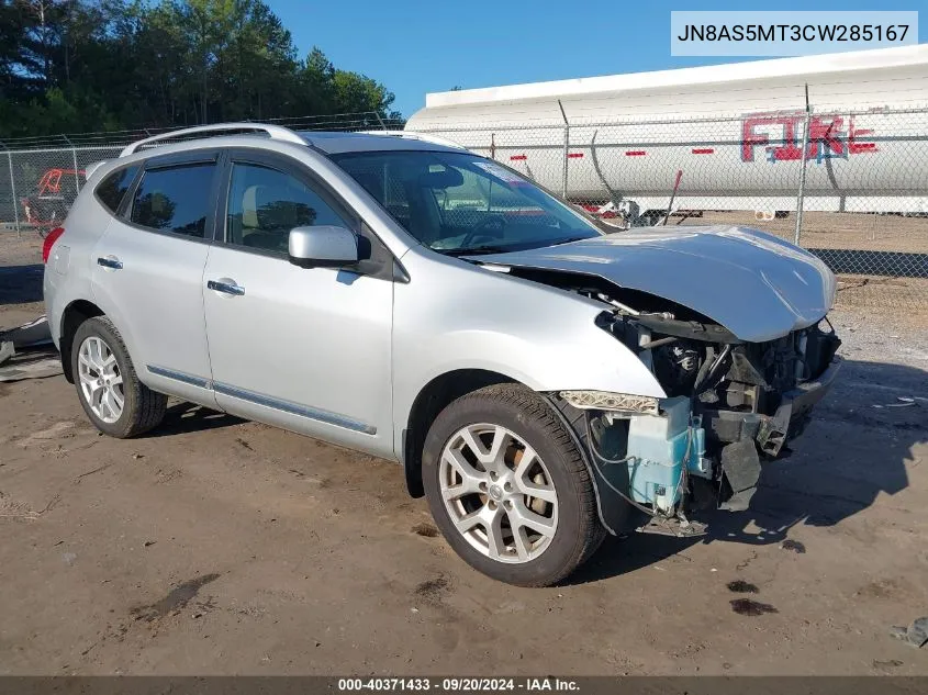 2012 Nissan Rogue Sv W/Sl Pkg VIN: JN8AS5MT3CW285167 Lot: 40371433