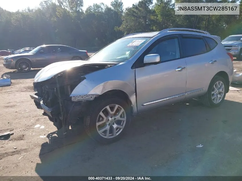 2012 Nissan Rogue Sv W/Sl Pkg VIN: JN8AS5MT3CW285167 Lot: 40371433