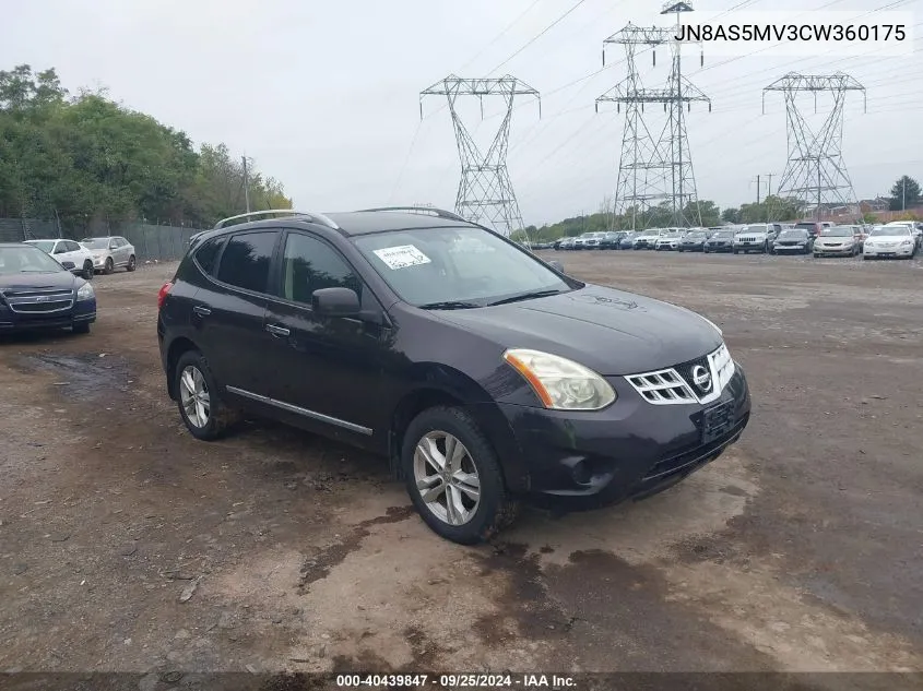 JN8AS5MV3CW360175 2012 Nissan Rogue Sv