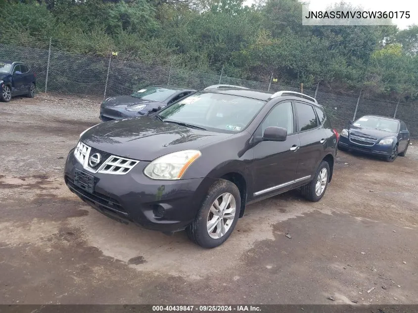 2012 Nissan Rogue Sv VIN: JN8AS5MV3CW360175 Lot: 40439847