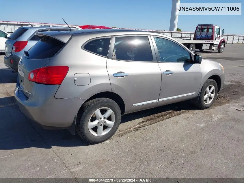 2012 Nissan Rogue S VIN: JN8AS5MV5CW711006 Lot: 40442279