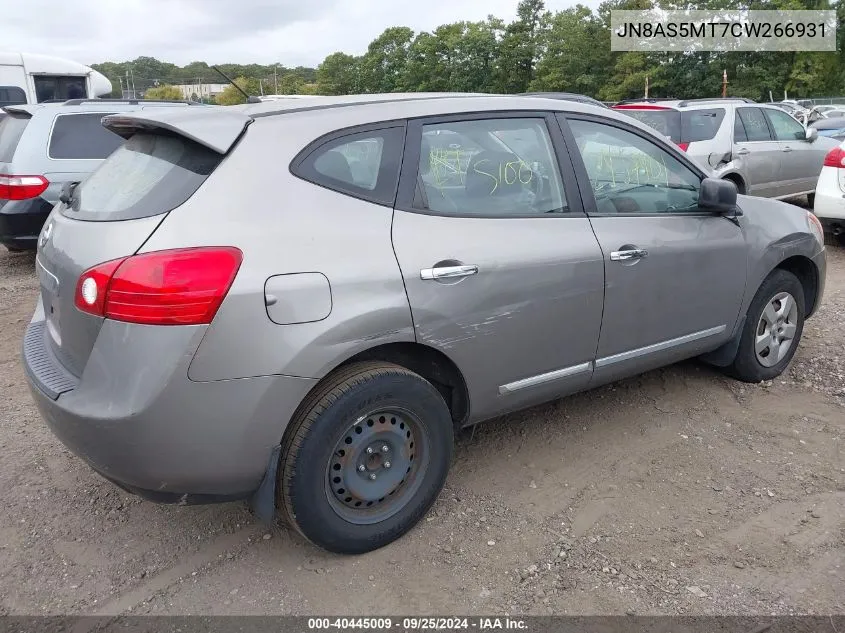 2012 Nissan Rogue S VIN: JN8AS5MT7CW266931 Lot: 40445009